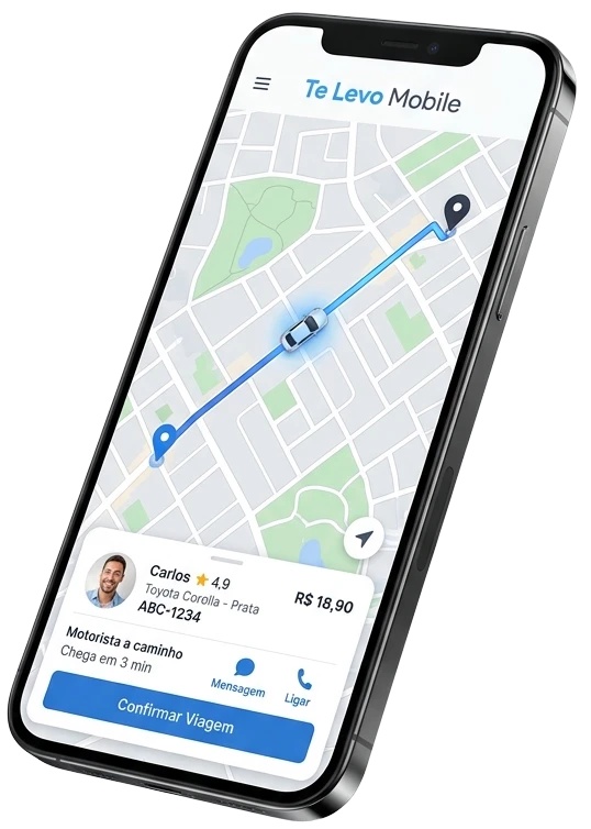 Te Levo Mobile - App Interface 3D Smartphone